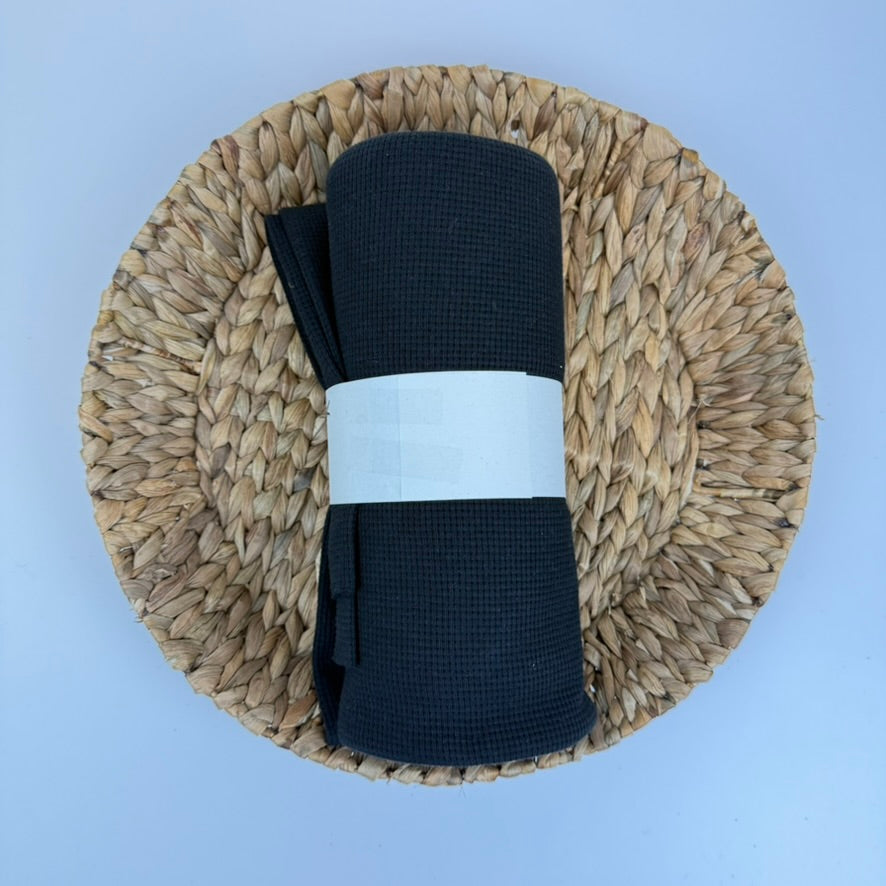 1m Waffelstrick Schwarz | Rest