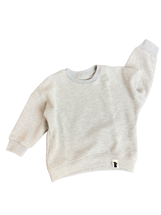 Oversized-Sweater Hellgrau mel.