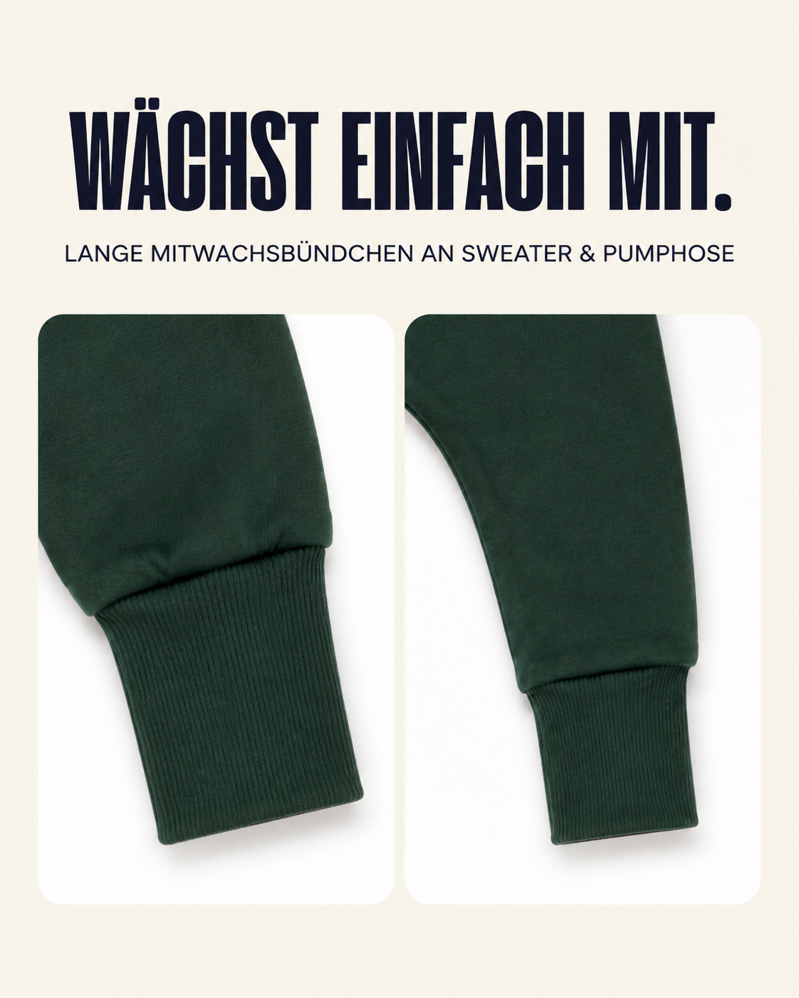 Heavy-Sweat Raglan-Sweater – Tannengrün & Pflaume | Handmade