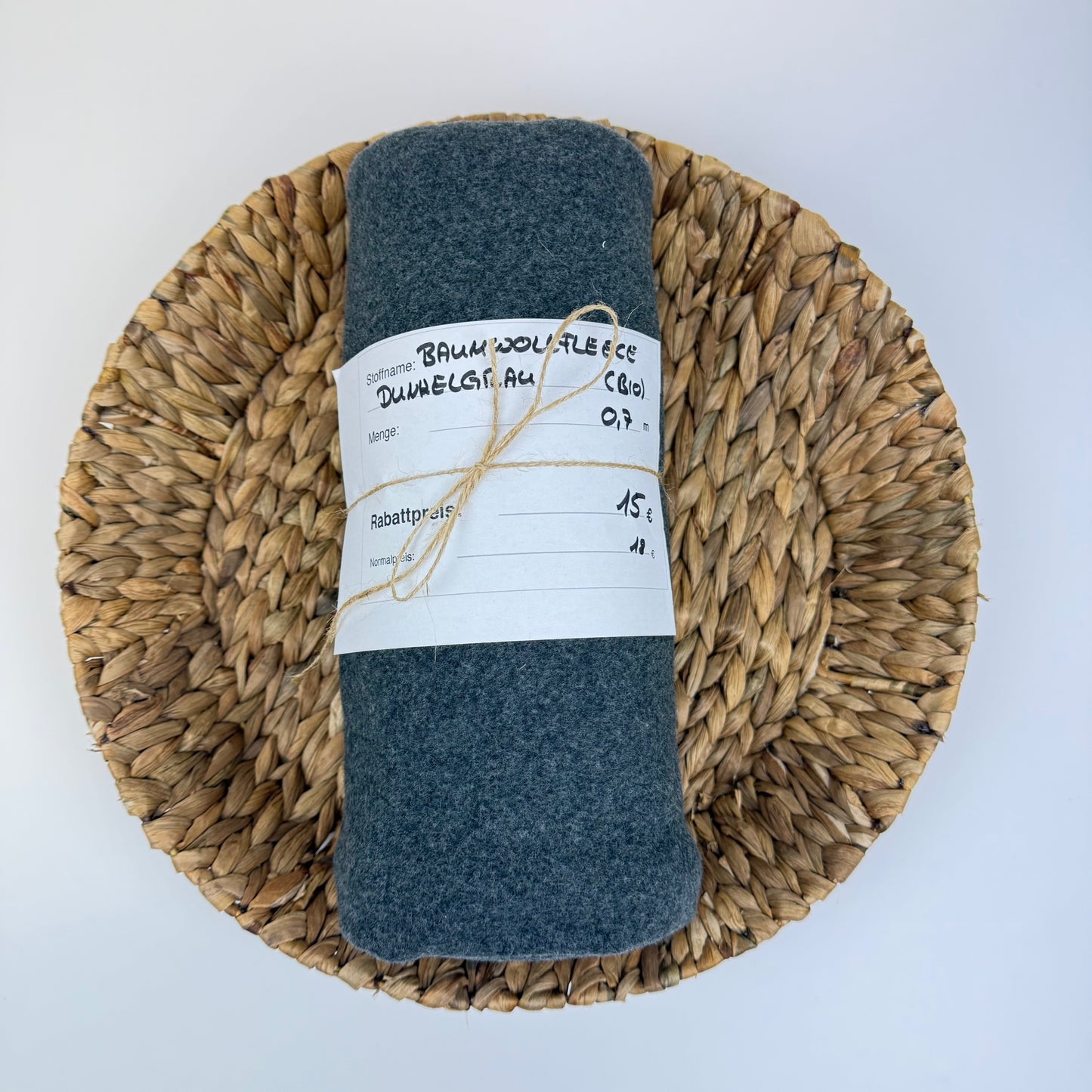 0,7 m Bio-Baumwollfleece Dunkelgrau  | Rest