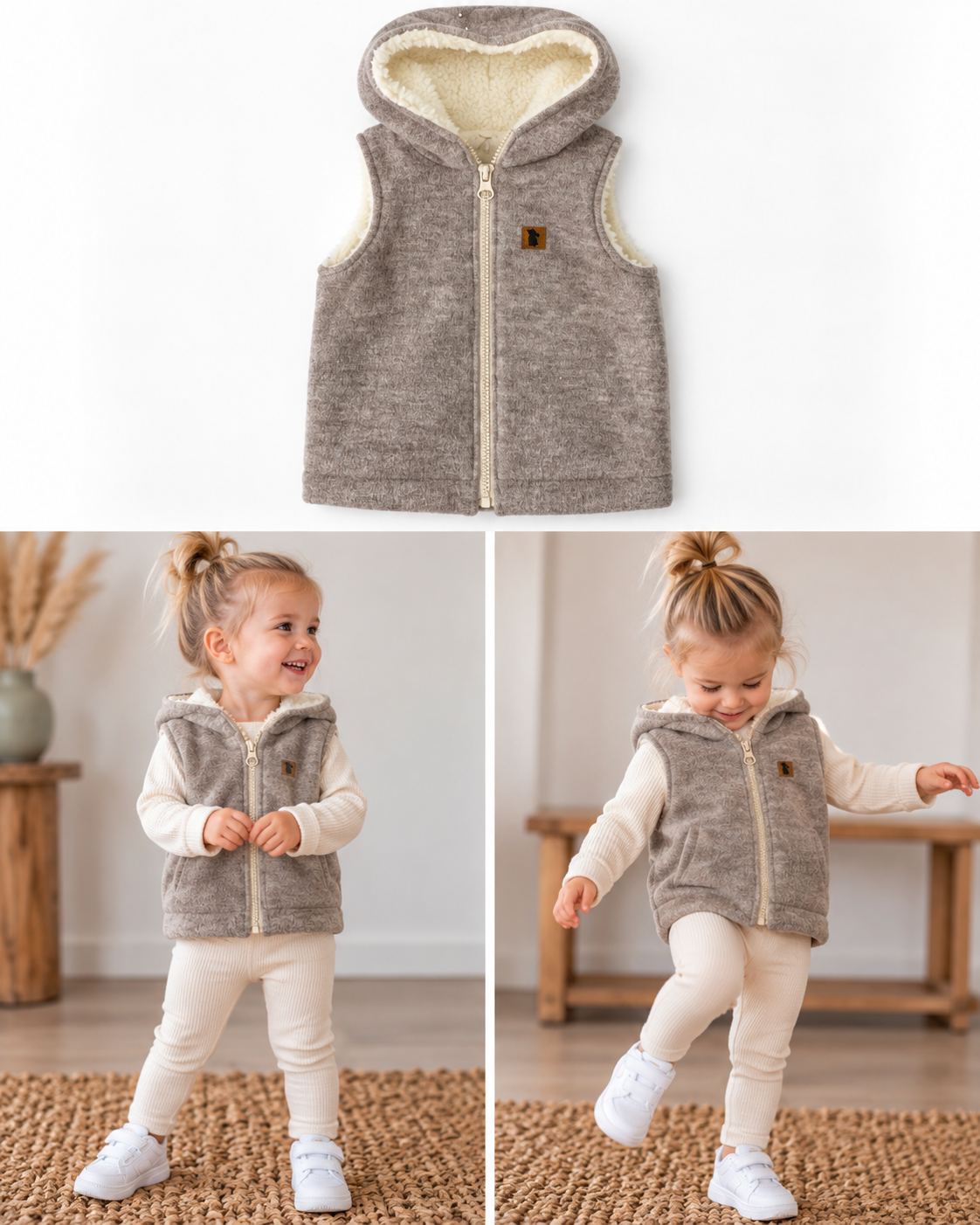 Walkweste Merino Beige | Fix&Fertig