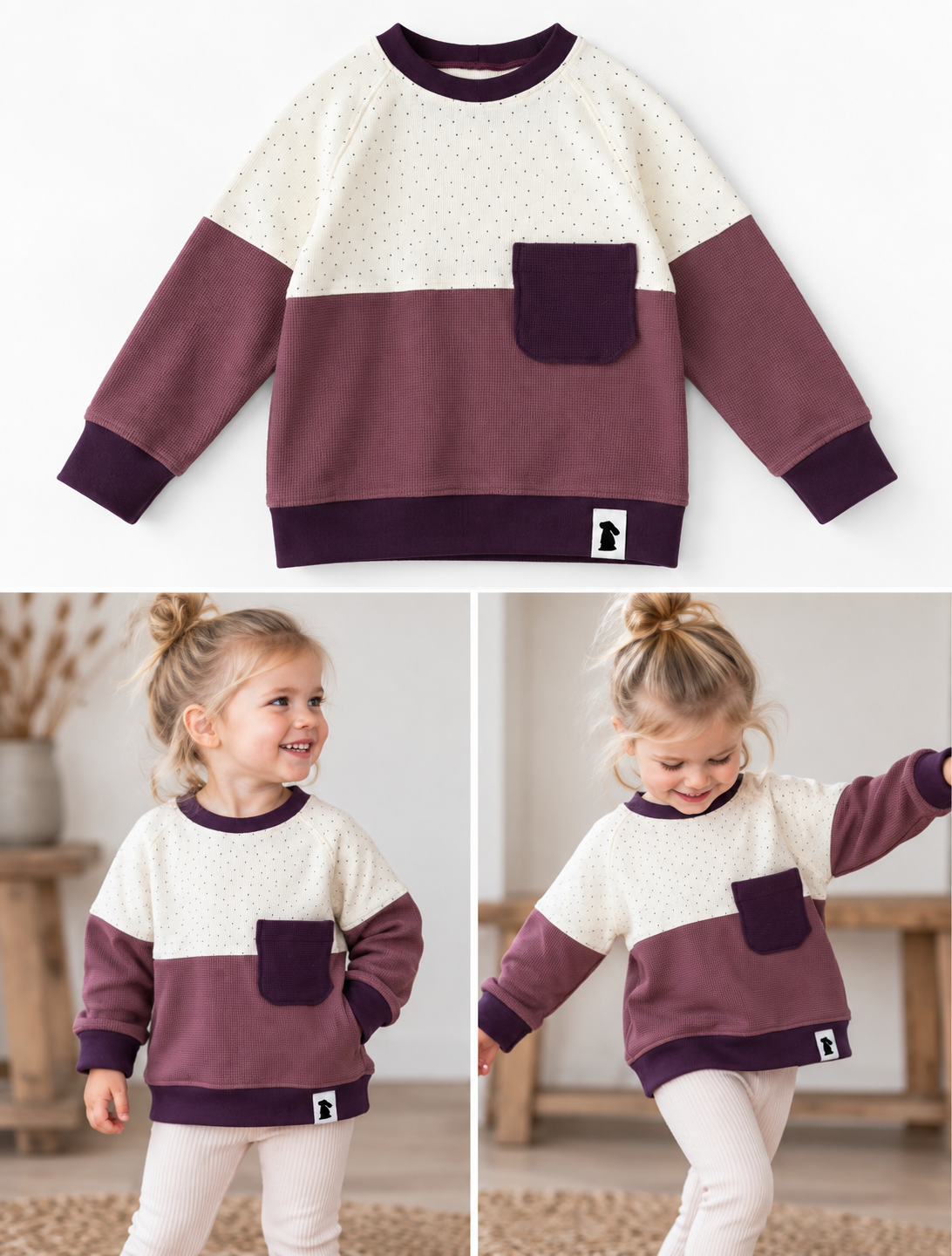Colourblock-Sweater Dottis Lila | Fix&Fertig