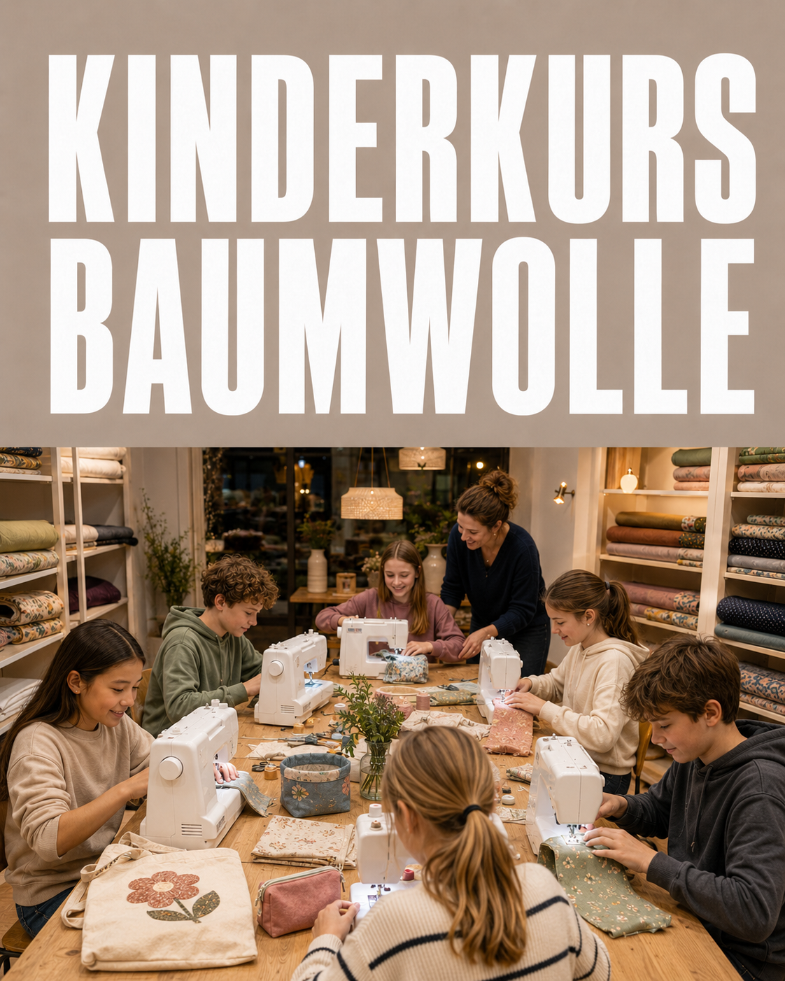 Kinder-Anfängerkurs – Baumwollprojekte | Nähkurs