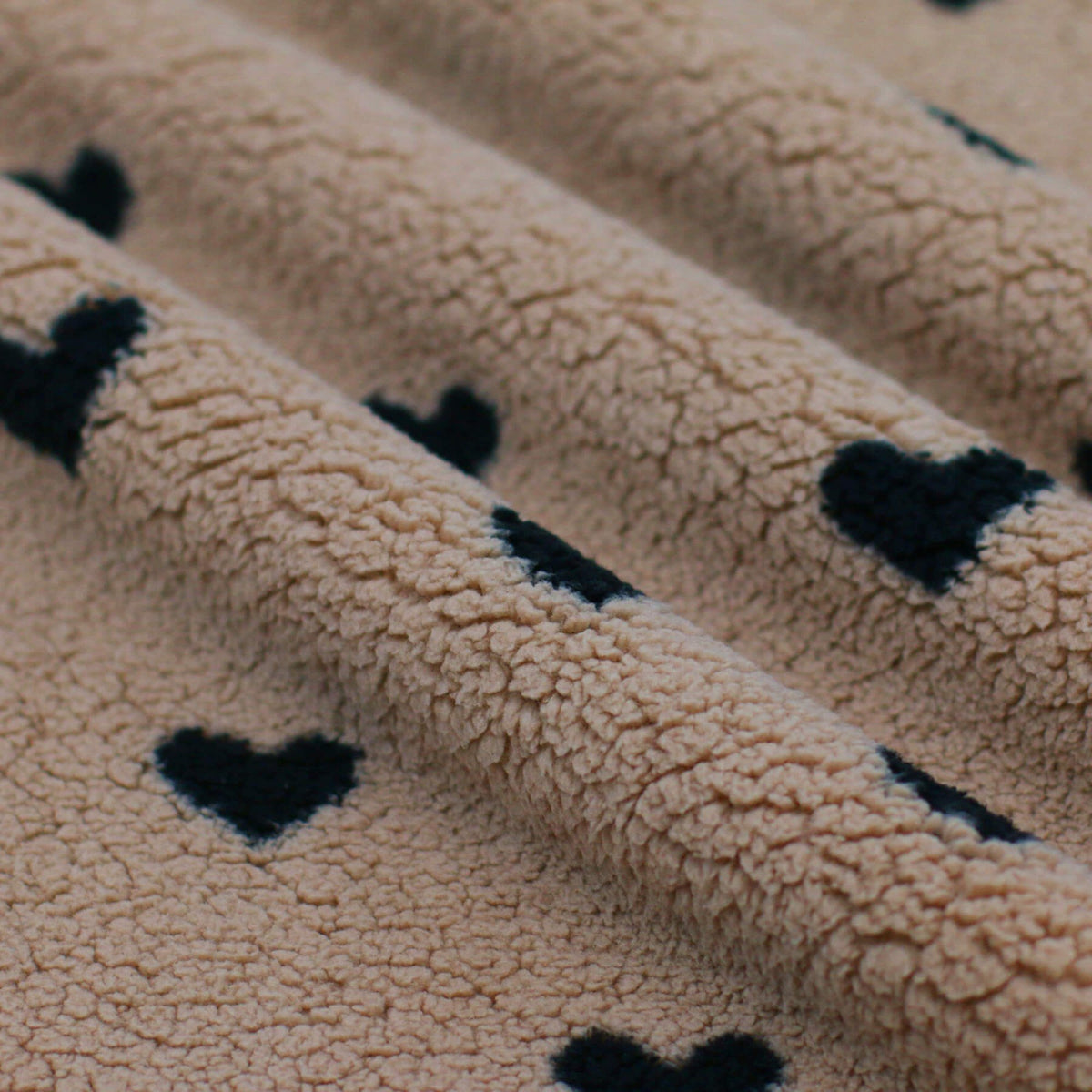 Teddyfleece | Herzen Taupe