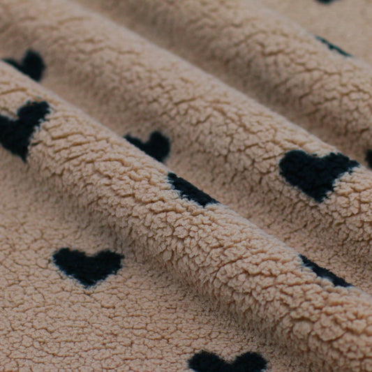 Teddyfleece | Herzen Taupe
