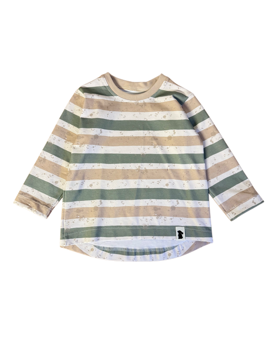 Longshirt Blockstreifen Altmint