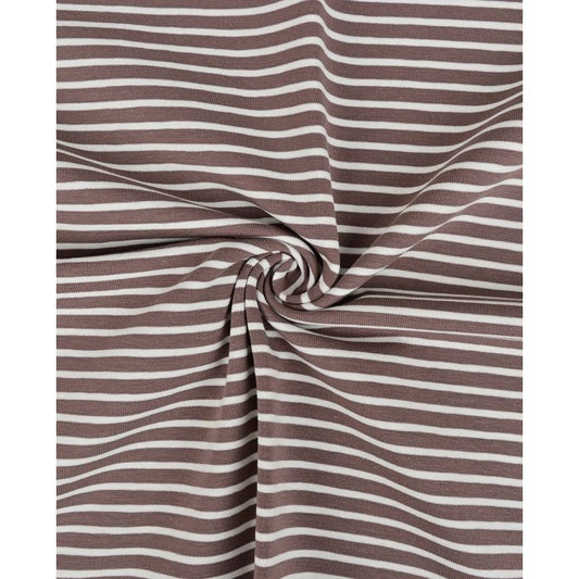 Jersey Streifen Taupe