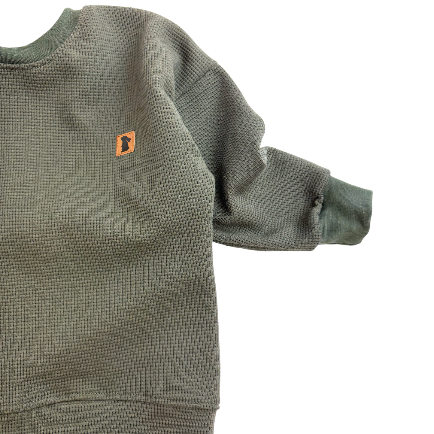 Oversized-Sweater "Waffel Armeegrün"