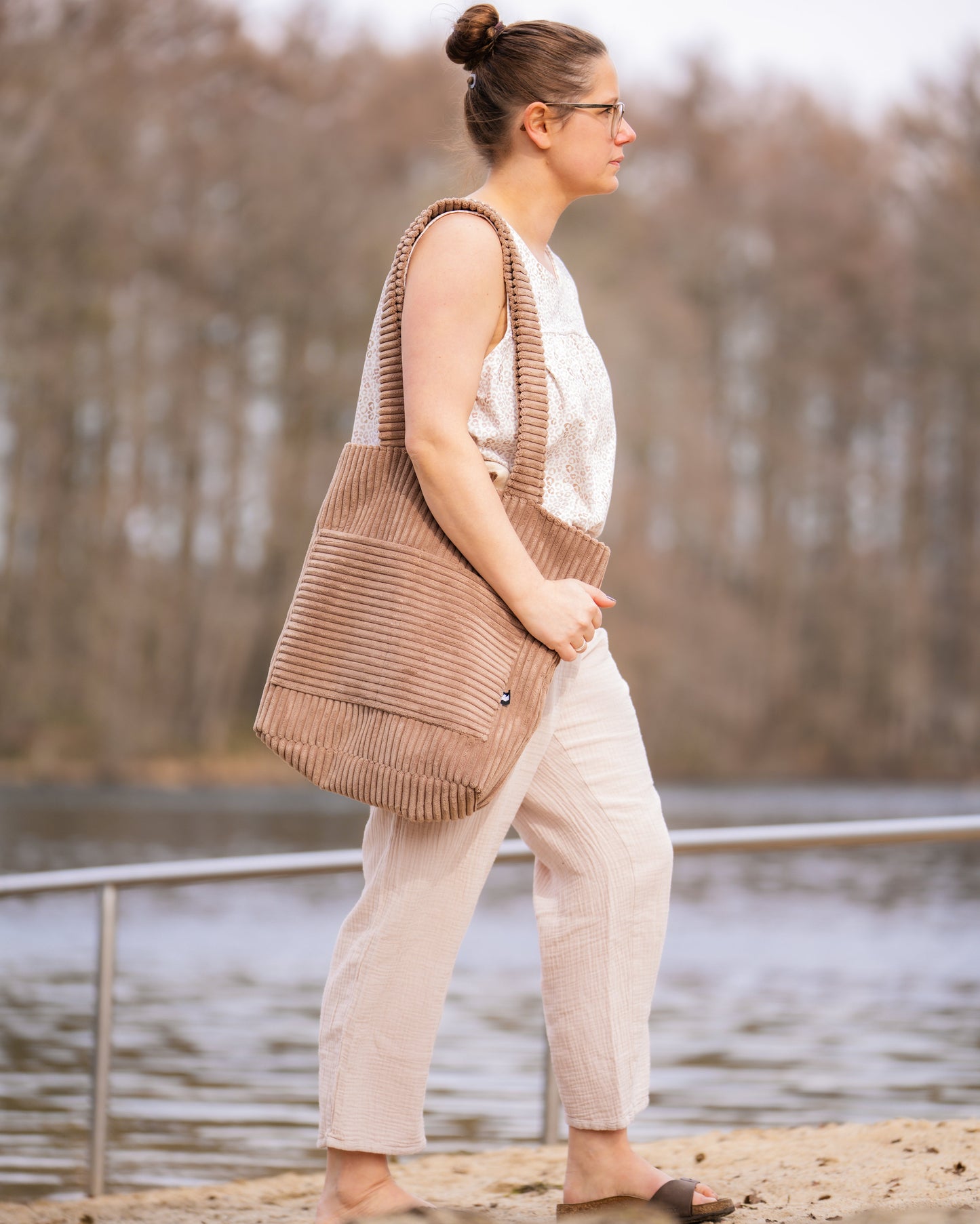 Shopper-Bag Cord Beige