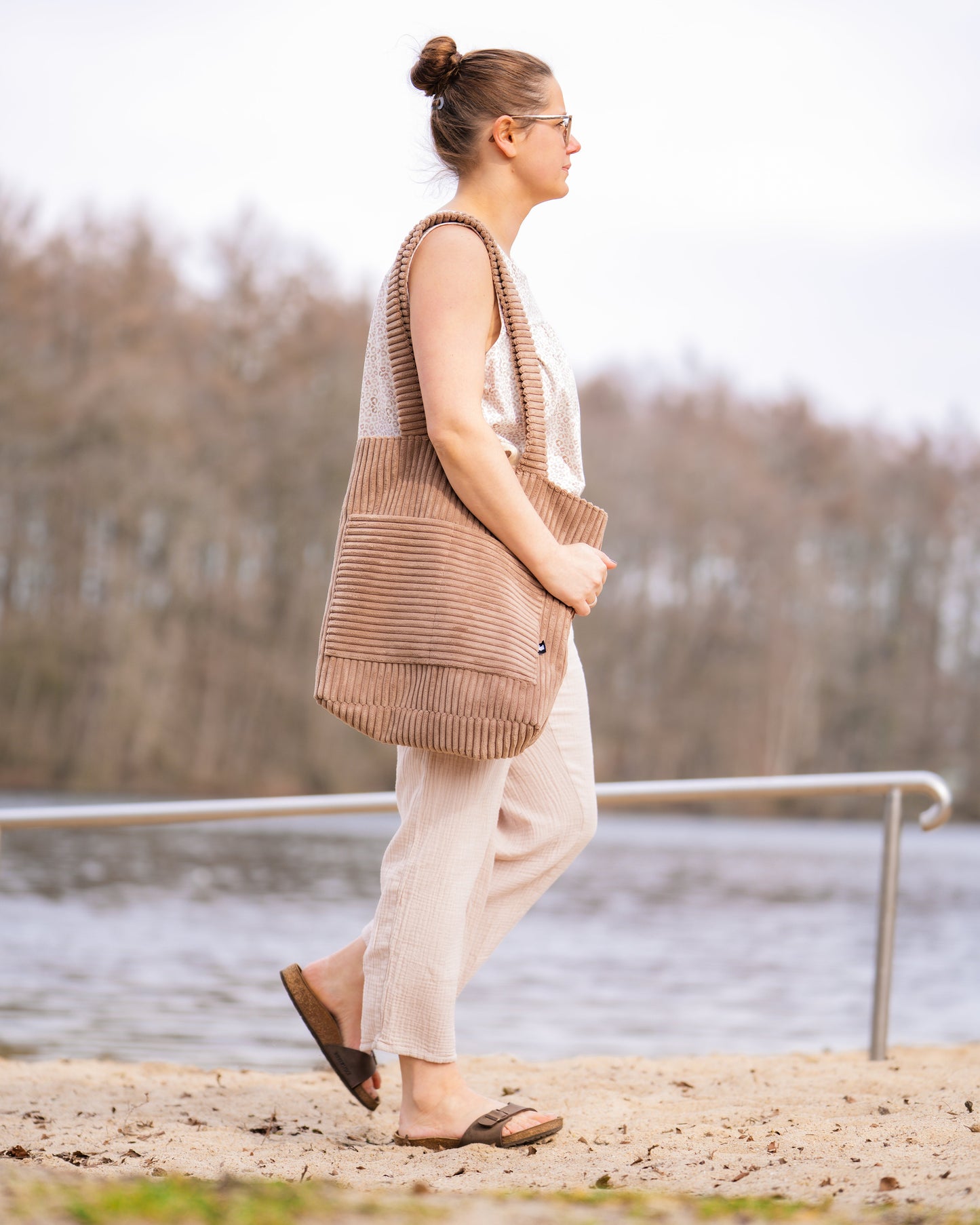 Shopper-Bag Cord Beige