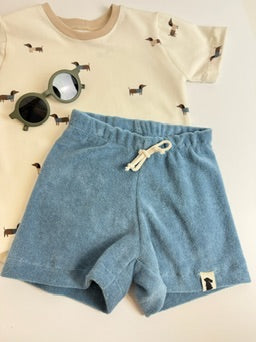 Shorty Frotteejersey Jeansblau