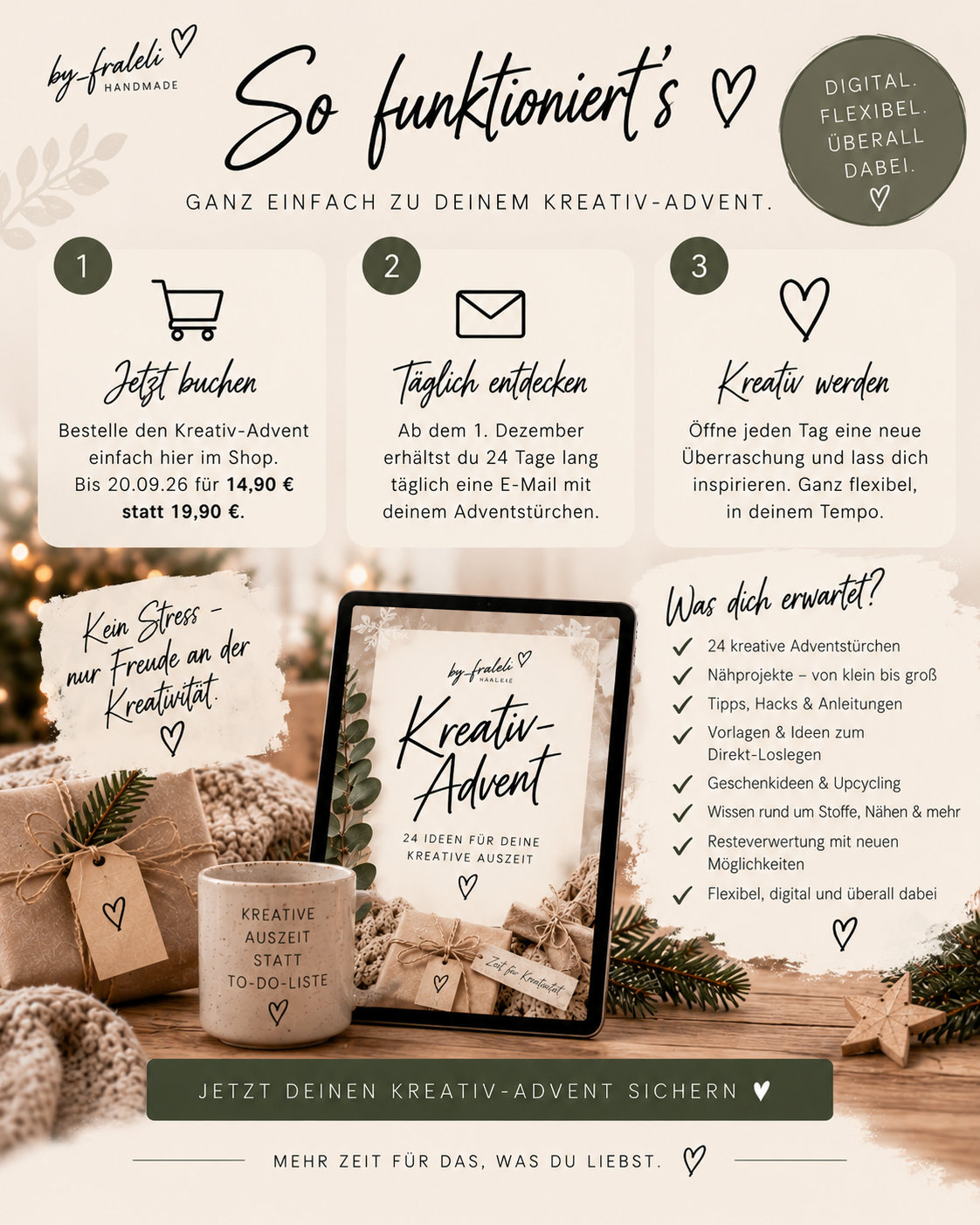 Kreativ-Advent 2026 – 24 kreative Adventstürchen | by_fraleli