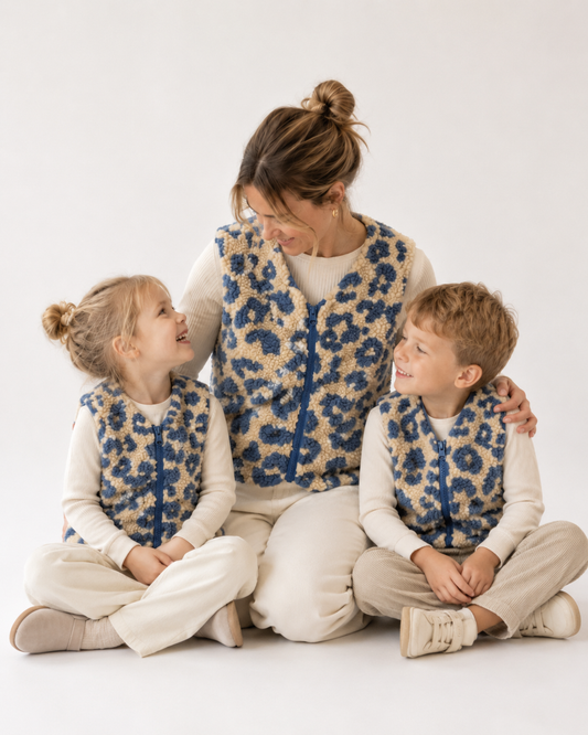 Teddyweste Leo Blau | Mini-Me