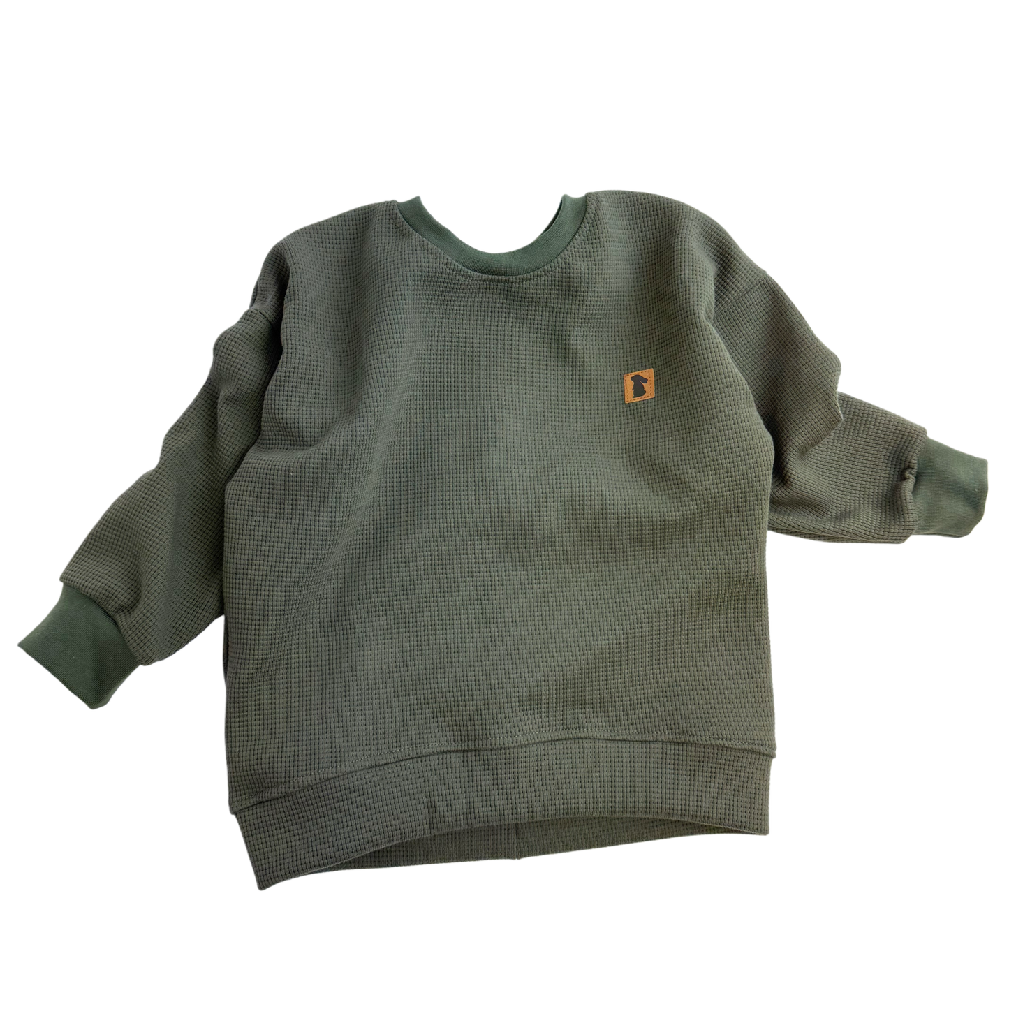 Oversized-Sweater "Waffel Armeegrün"