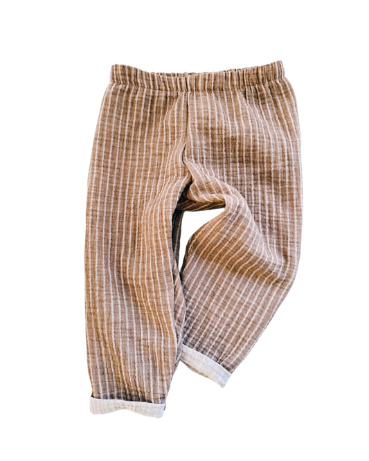 Musselinhose "Stripes Beige"