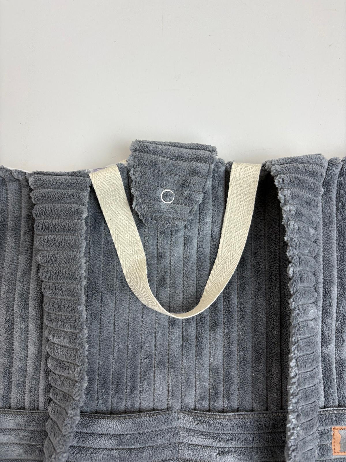Shopper-Bag Cord Grau