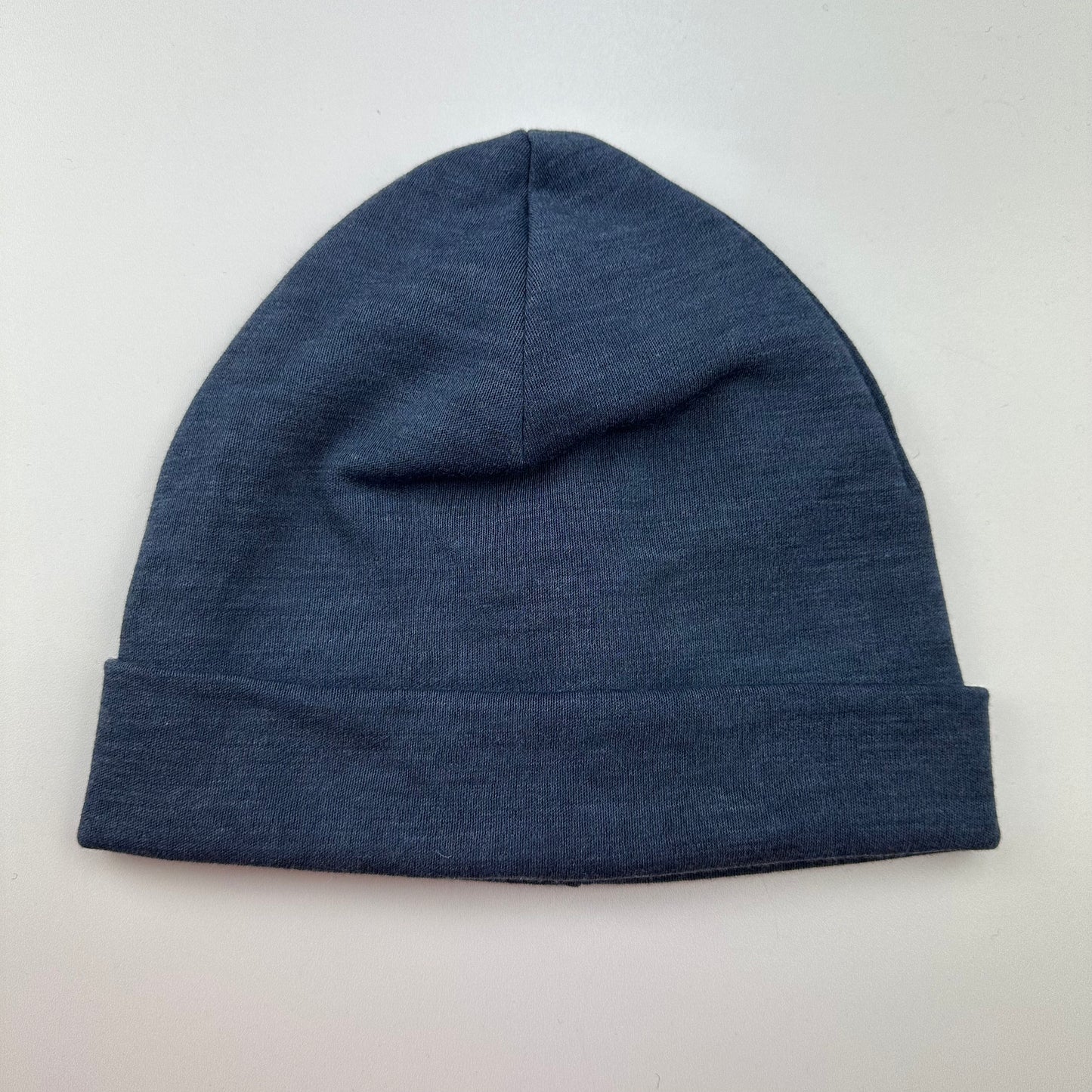 Hipsterbeanie "Merino Jeansblau" KU 56cm