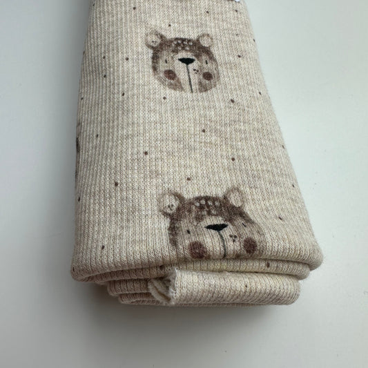 Organic rib jersey “Bear” (W:100cm H:50cm)