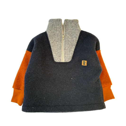 Wollfleece Troyer - Blau/Grau/Kupfer LAST PIECE