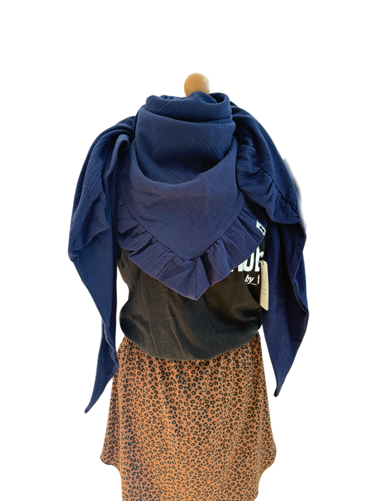 XXL Scarf Ruffles "Apricot Flower"