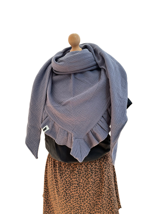 XXL Scarf Ruffles "Apricot Flower"