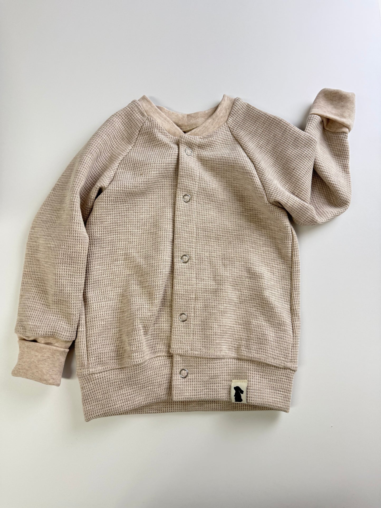 Cardigan Waffelstrick Hellbeige mel.