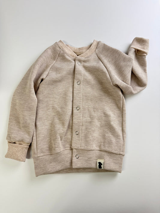 Cardigan Waffelstrick Hellbeige mel.
