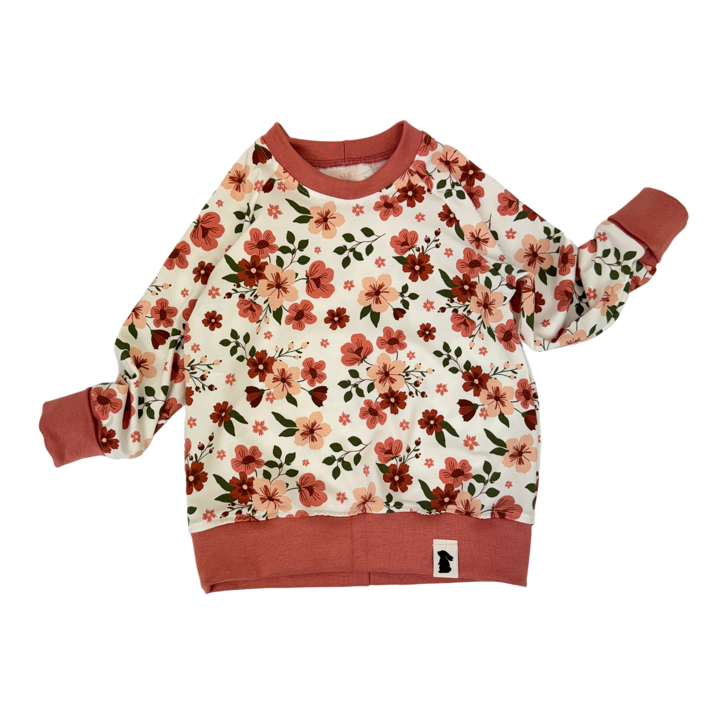 Raglan-Sweater „Blumenwiese Apricot“ – Fix&Fertig