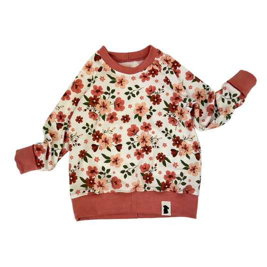 Raglan-Sweater „Blumenwiese Apricot“ – Fix&Fertig