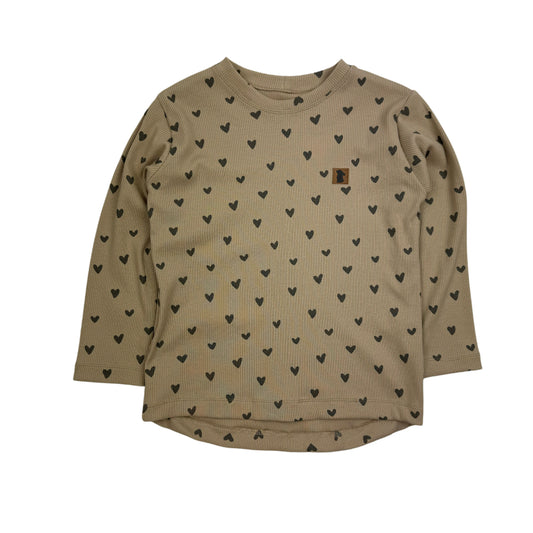 Basic Shirt "Ribjersey Herzen-Taupe" Gr. 116