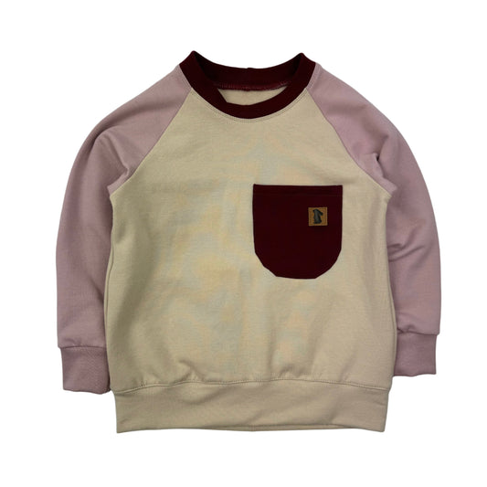 Raglan sweater “Colourblocking Beige Old Pink” size. 92