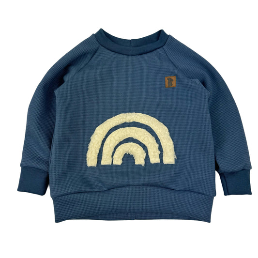 Raglan-Sweater Regenbogen "Graublau" Gr. 80