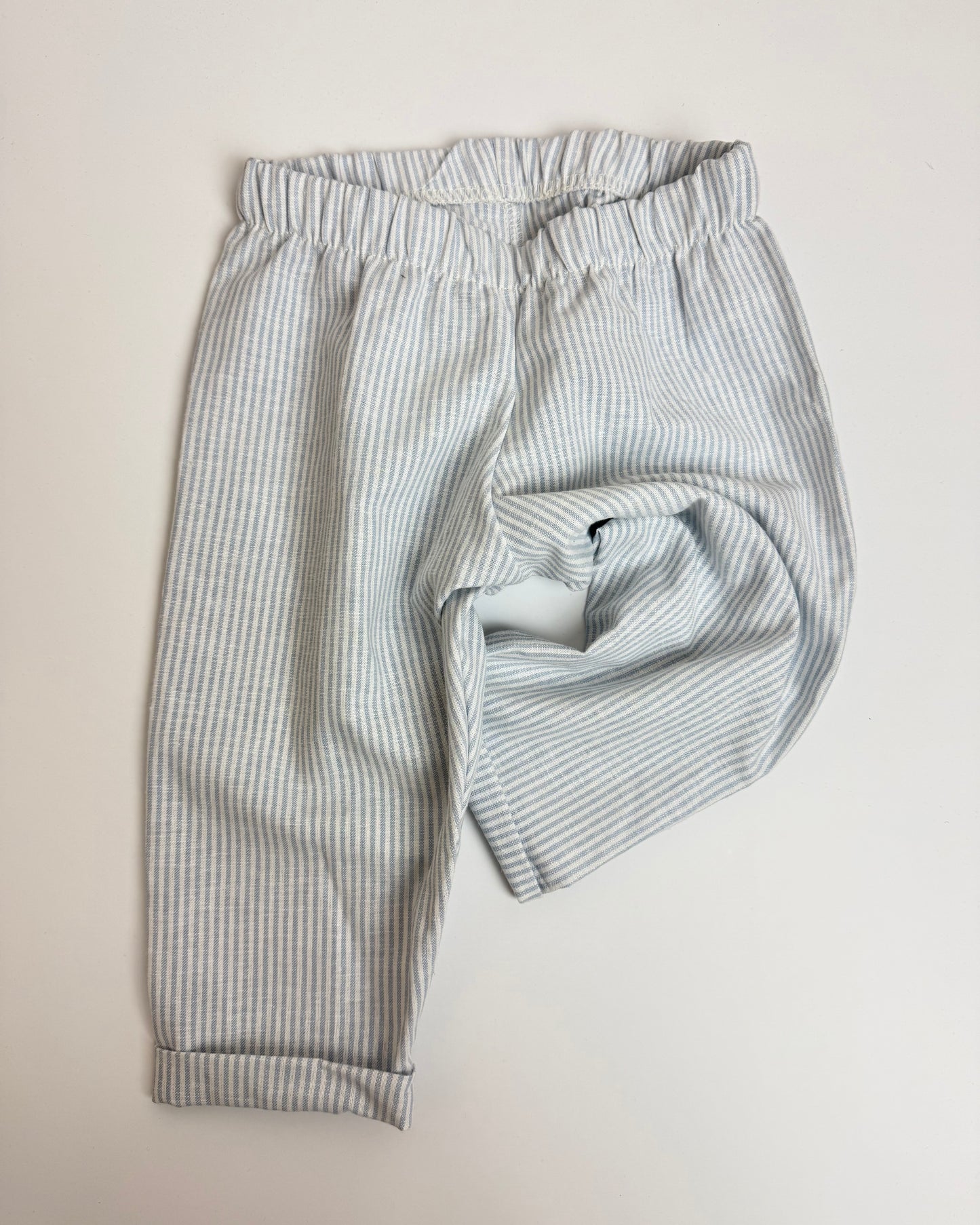 Leinenhose Stripes Hellblau
