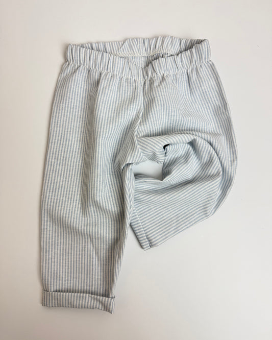 Leinenhose Stripes Hellblau