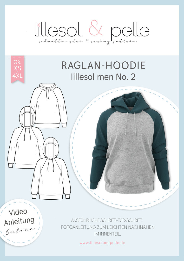 Lillesol & Pelle men Raglan-Hoodie (Papierschnitt)