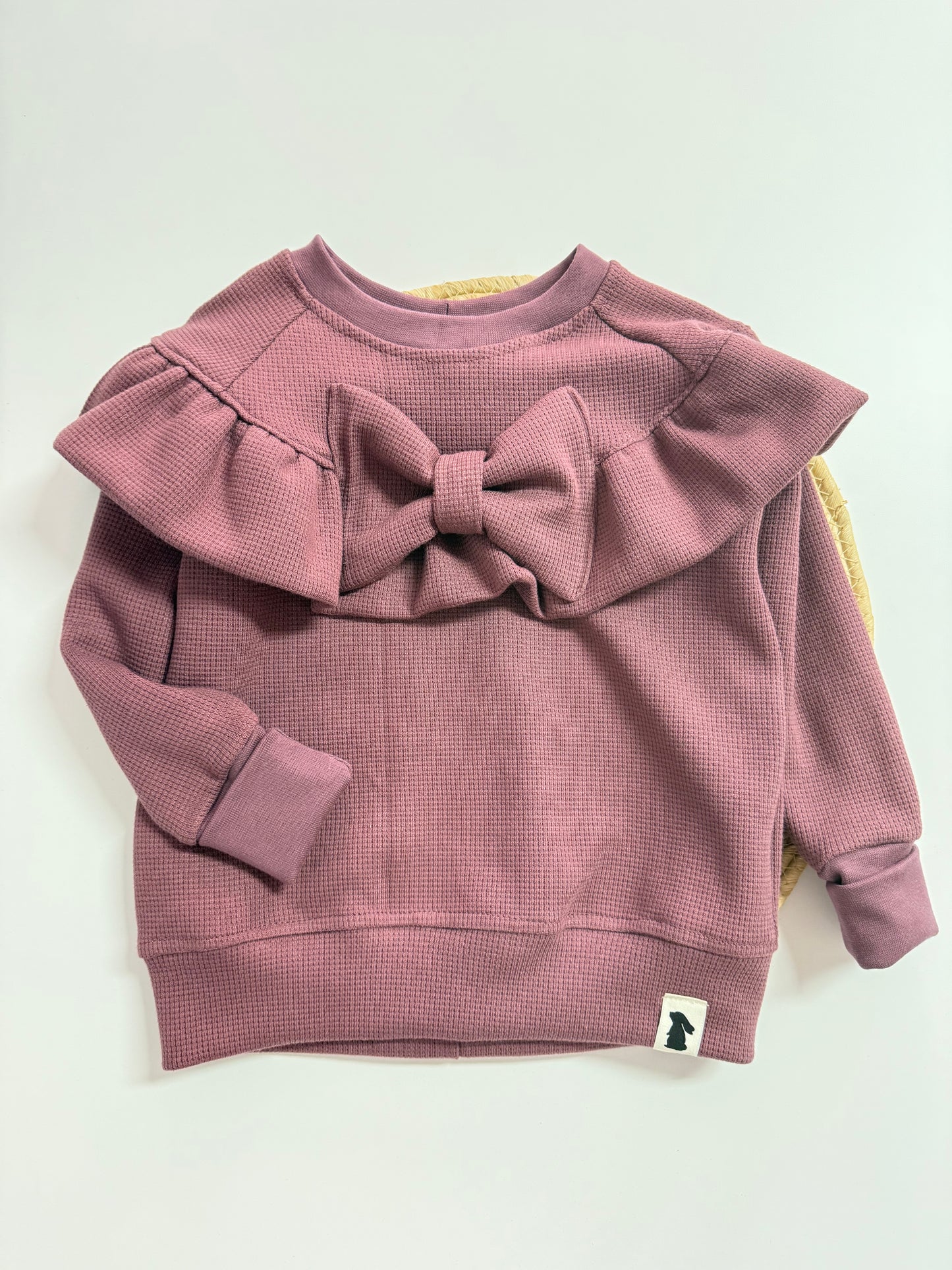 Rüschen-Sweater | Waffelstrickjersey