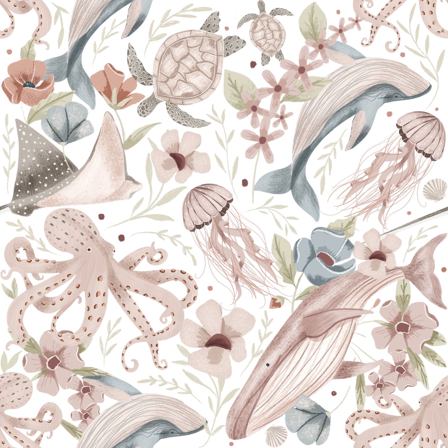 French Terry „Sea-Life Petrol (Bio)