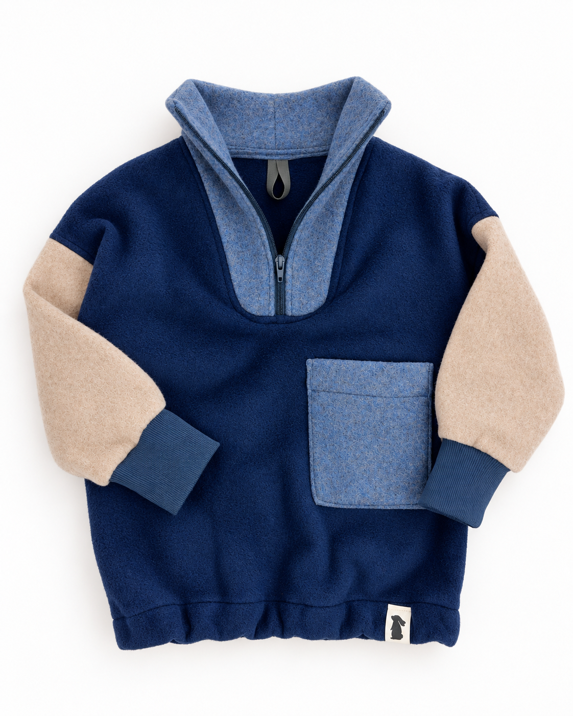 Troyer Baumwollfleece Blau | Fix&Fertig