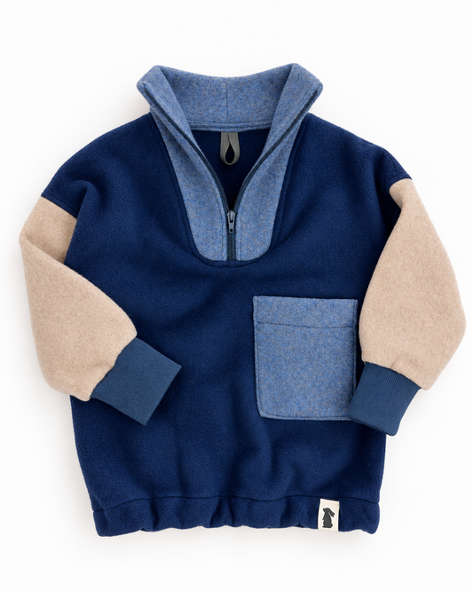 Troyer Baumwollfleece Blau | Fix&Fertig