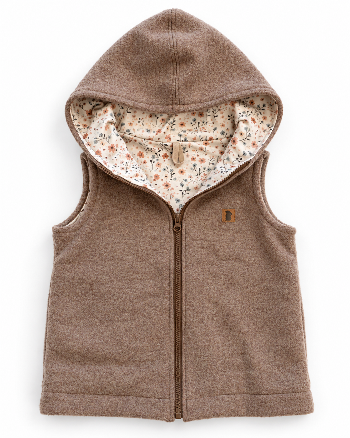 Walkweste Nougat Blume Beige | Fix&Fertig