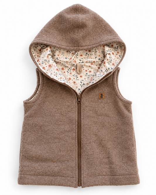 Walkweste Nougat Blume Beige | Fix&Fertig