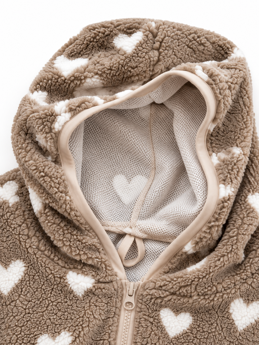 Teddycape Damen Herzen Beige | Fix&Fertig