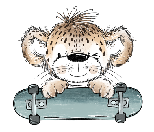 Bügelbild Skater Leo