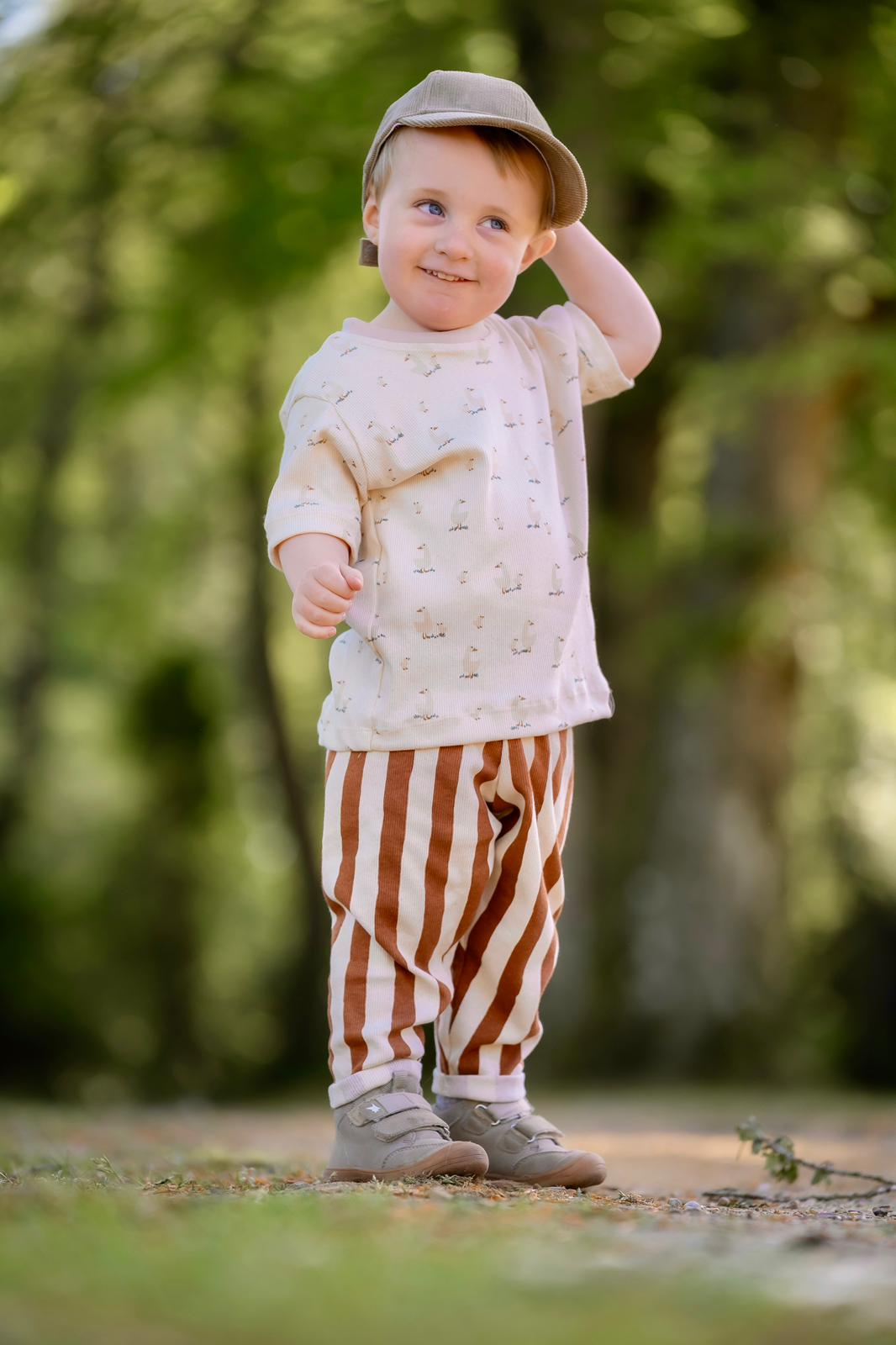 Ribjersey Blogstreifen Brown (Bio)