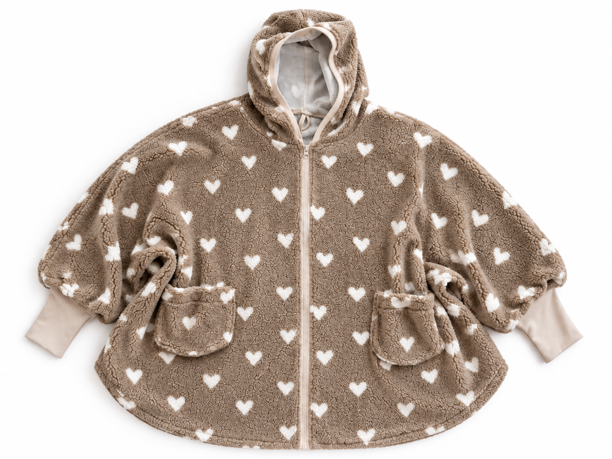 Teddycape Damen Herzen Beige | Fix&Fertig