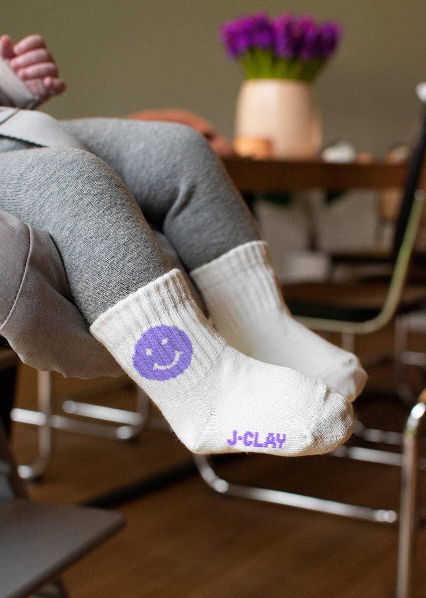 Socken Smiley - Flieder