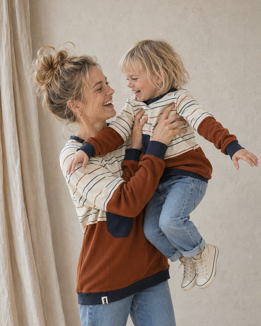 Mini-Me Sweater Colourblock | Kinder & Damen