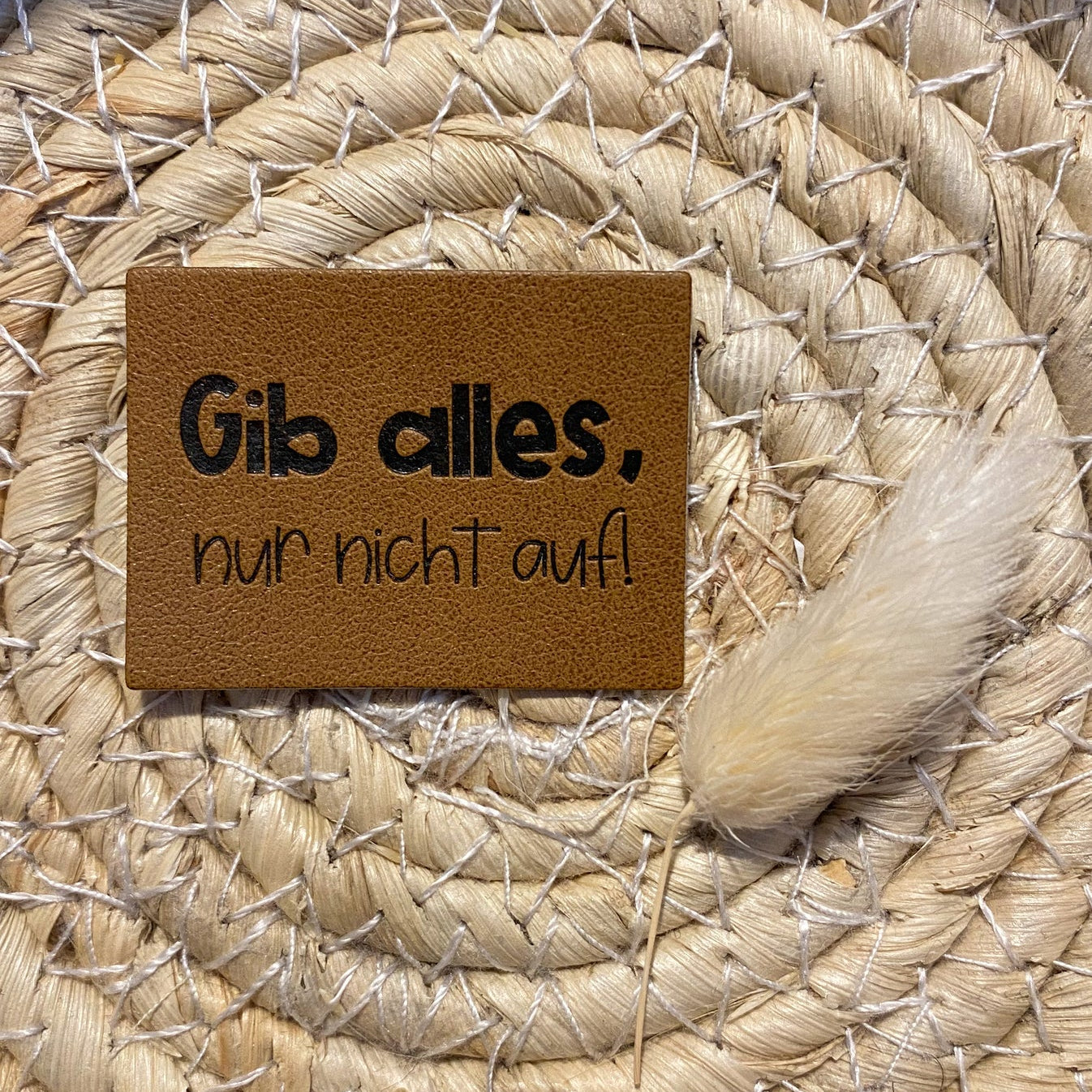 artificial leather label " Bärenstark"
