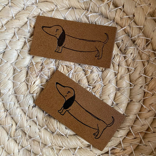 Kunstlederlabel Dackel