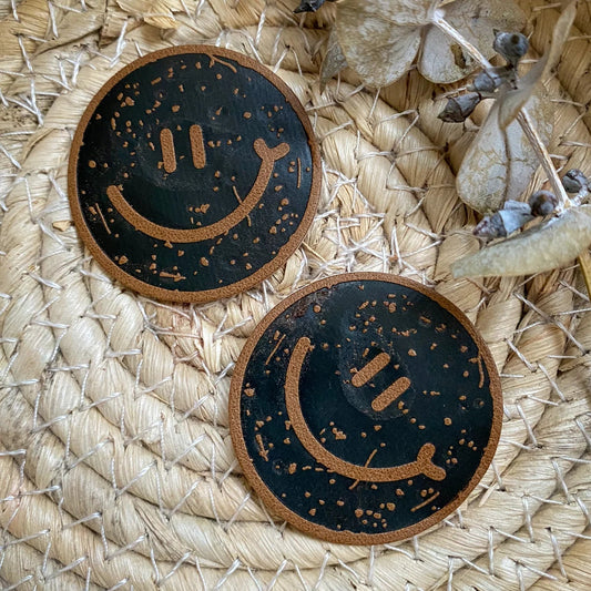 Kunstlederlabel Smiley